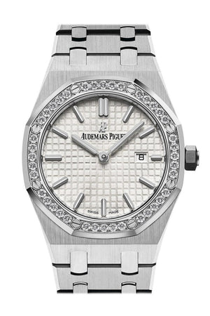 Audemars Piguet Royal Oak Diamond Silver Dial Stainless Steel Ladies Watch 67651St.zz.1261St.01