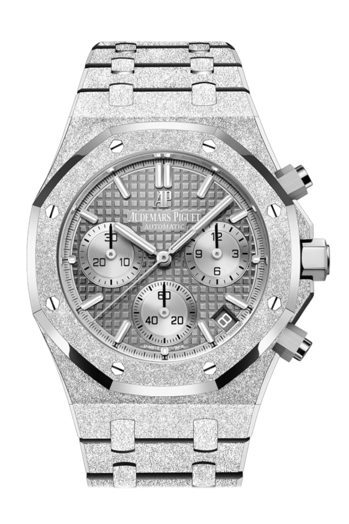 Audemars Piguet Royal Oak 41 Chronograph Black Dial White Gold Frosted –  WatchGuyNYC