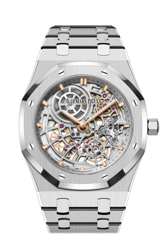 Audemars Piguet Royal Oak 39 Openworked Rhodium-Toned Dial Stainless Steel Watch