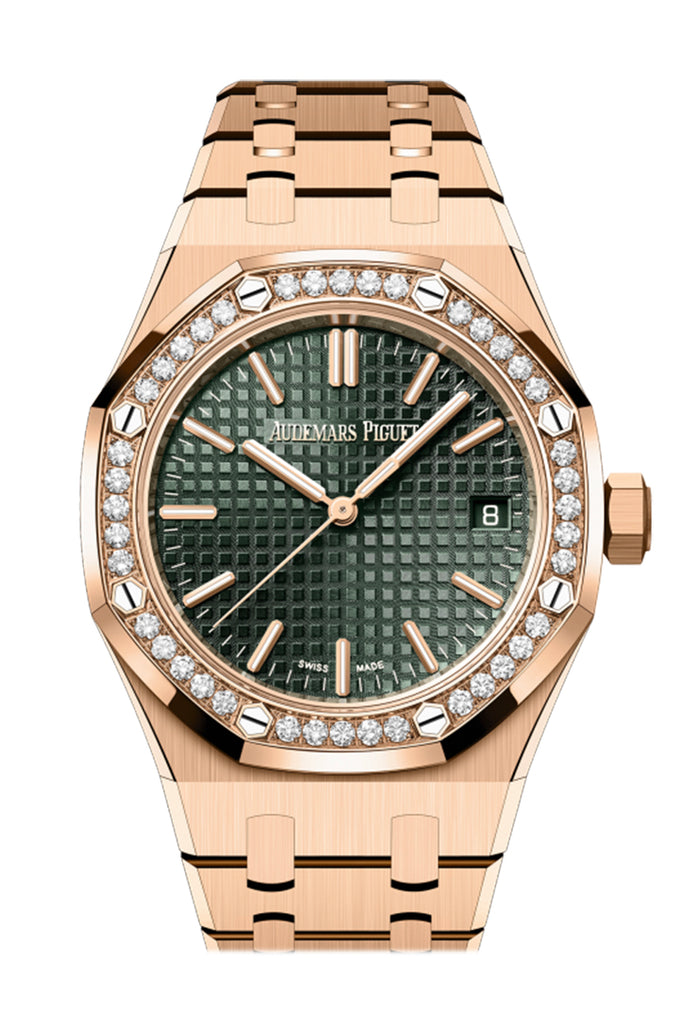 Audemars Piguet Royal Oak 37 Khaki green dial 18-carat pink gold Watch 15551OR.ZZ.1356OR.03