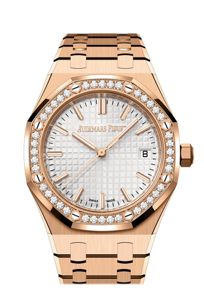 Audemars Piguet Royal Oak 34 Silver dial 18-carat pink gold Watch 77451OR.ZZ.1361OR.01