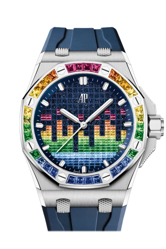 Audemars Piguet Royal Oak Offshore 43 Blue aventurine dial Blue rubber WatchGuyNYC
