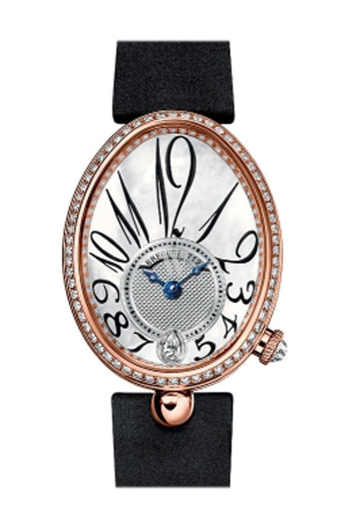 Breguet Reine De Naples Mother Of Pearl Dial 18Kt Rose Gold Black Ladies Diamond Watch