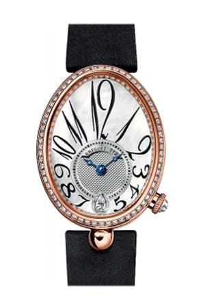 Breguet Reine De Naples Mother Of Pearl Dial 18Kt Rose Gold Black Ladies Diamond Watch