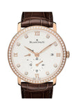 Blancpain Villeret Small Seconds Date And Power Reserve Rose Gold 6606-2987-55B Silver Watch