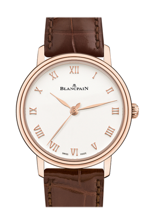 Blancpain Villeret Ultraplate Opaline Dial 18K Rose Gold Automatic Mens Watch 6104-3642-55A