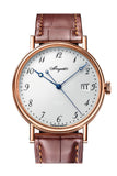 Breguet Classique Automatic White Dial Brown Leather Men's Watch 5177BR299V6