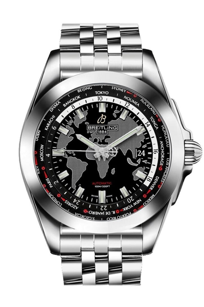 Breitling Galactic Unitime Mens Watch WB3510U4 BD94 375A WatchGuyNYC