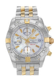 Breitling Chrono Galactic White Dial Chronograph Stainless Steel Mens Watch B13358L2 Wht Stick