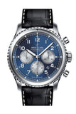 Breitling Navitimer 8 B01 Chronograph Blue Dial Leather Mens Watch Ab011713
