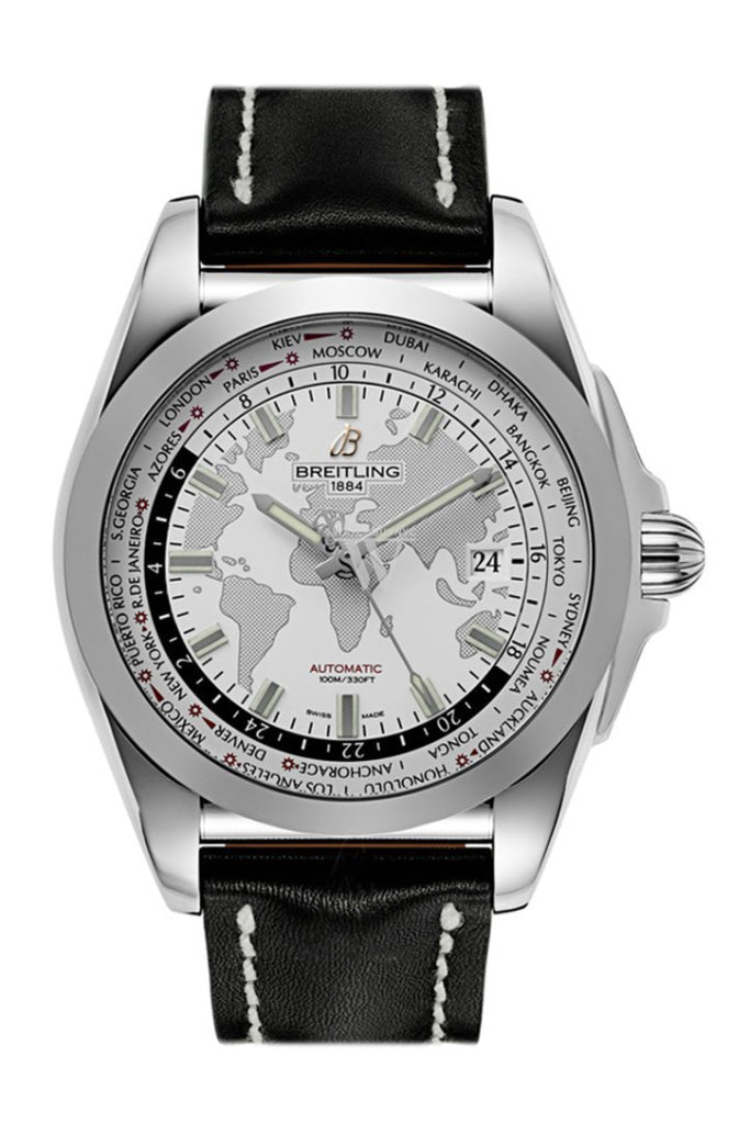 Breitling Galactic Unitime Blue Strap Mens Watch Wb3510U0-A777