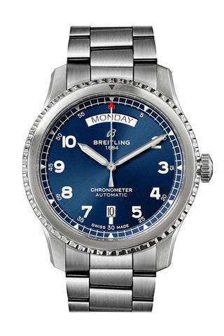 Breitling Navitimer Day Date Stainless Steel A45330101 C1A1 Watch