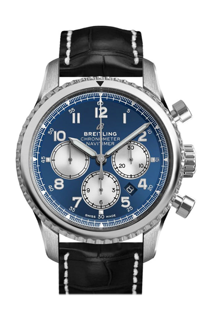 Breitling Navitimer Chrono Blue Dial Black Croc Tang Ab0117131 C1P1 Watch