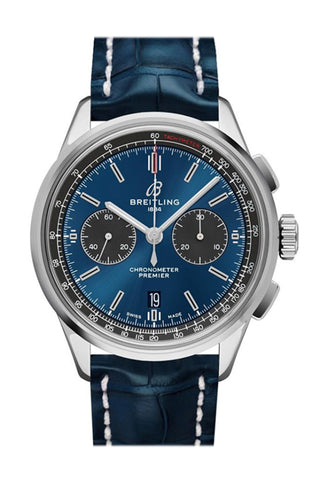 Breitling Premier B01 Chronogragh 42Mm Blue Croc Deployment Ab0118A61 C1P1 Watch