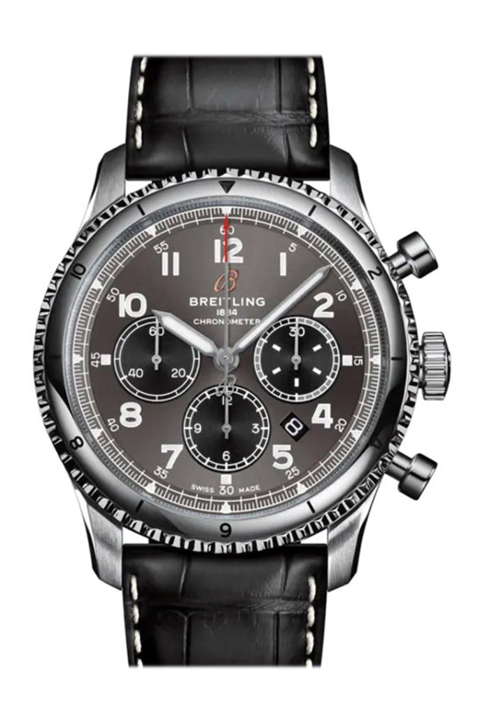 Breitling Aviator 8 B01 Chronogragh Black Croc Ab0119131 B1P1 Watch