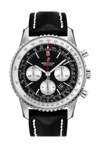 Breitling Navitimer 01 Black Leather Tang Ab0121211 B1X1 Watch