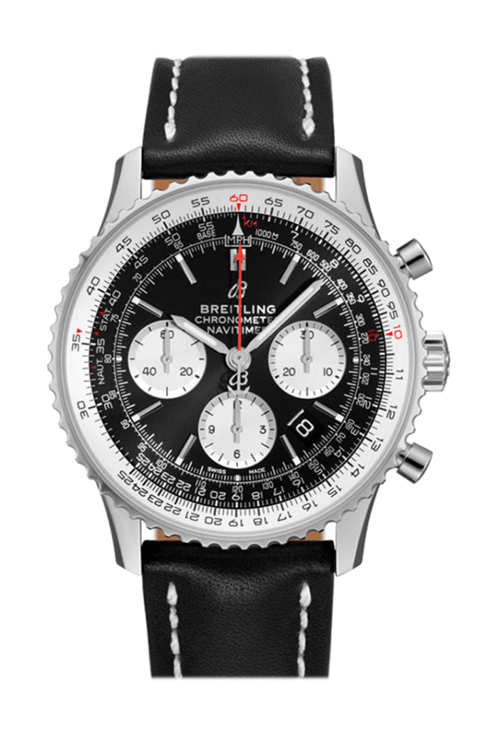 Breitling Navitimer 01 Black Leather Deployment Ab0121211 B1X2 Watch