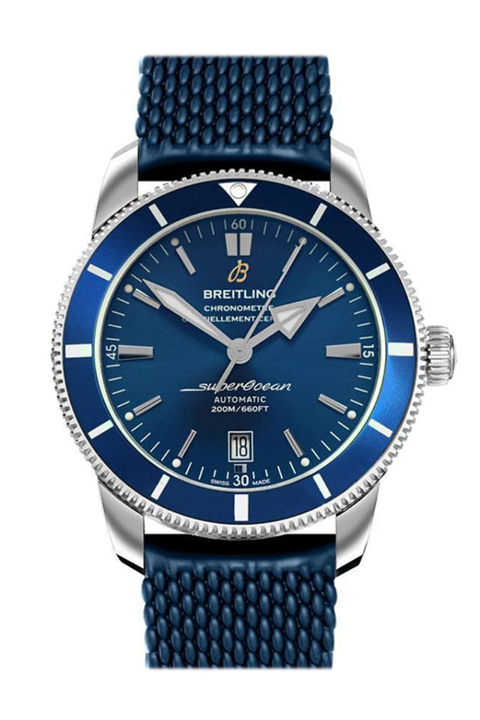 Breitling superocean on sale blue rubber strap