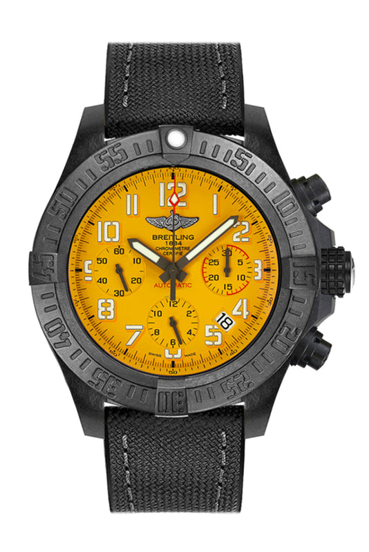 Breitling Avenger hurricane Cobra Yellow 45mm BLACK FABRIC