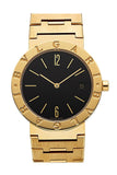 Bulgari Bb 33 Gg Black Dial 33Mm In Yellow Gold Bracelet With White Bb33Gg Watch