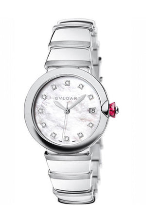 Bvlgari Lvcea Stainless Steel Case 36mm White Mother-Of-Pearl Dial Steel Bracelet Watch LU36WSSD/11