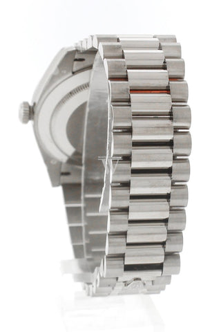 Rolex Day-Date 40 Black Dial Fluted Bezel White Gold President Automatic Mens Watch 228239