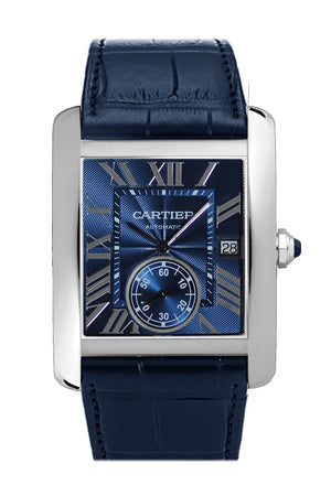 Cartier Tank MC Blue Dial Stainless Steel Men's Watch WSTA0010