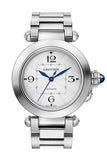 Cartier Steel Pasha Midsize 35mm Silver Dial WSPA0013