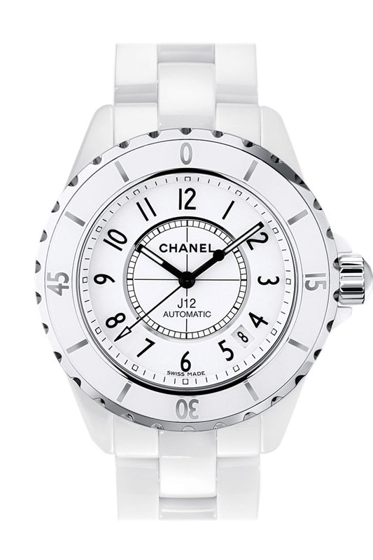 CHANEL Stainless Steel Ceramic 38mm J12 Automatic Watch White 1227570