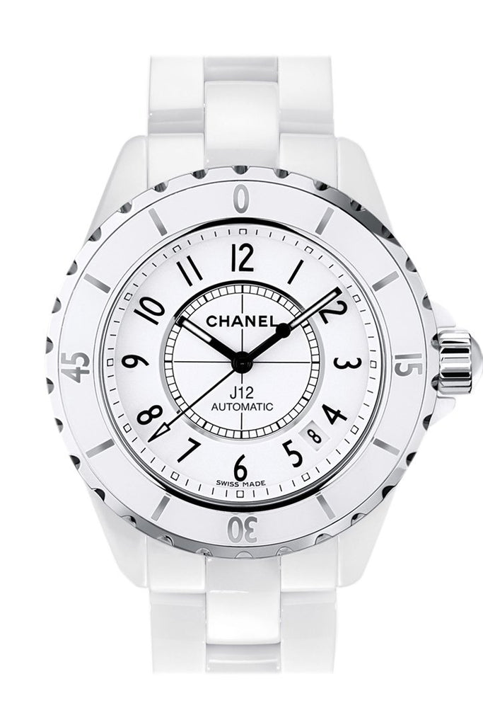 Chanel J12 White Automatic White Dial White Ceramic Watch H0970