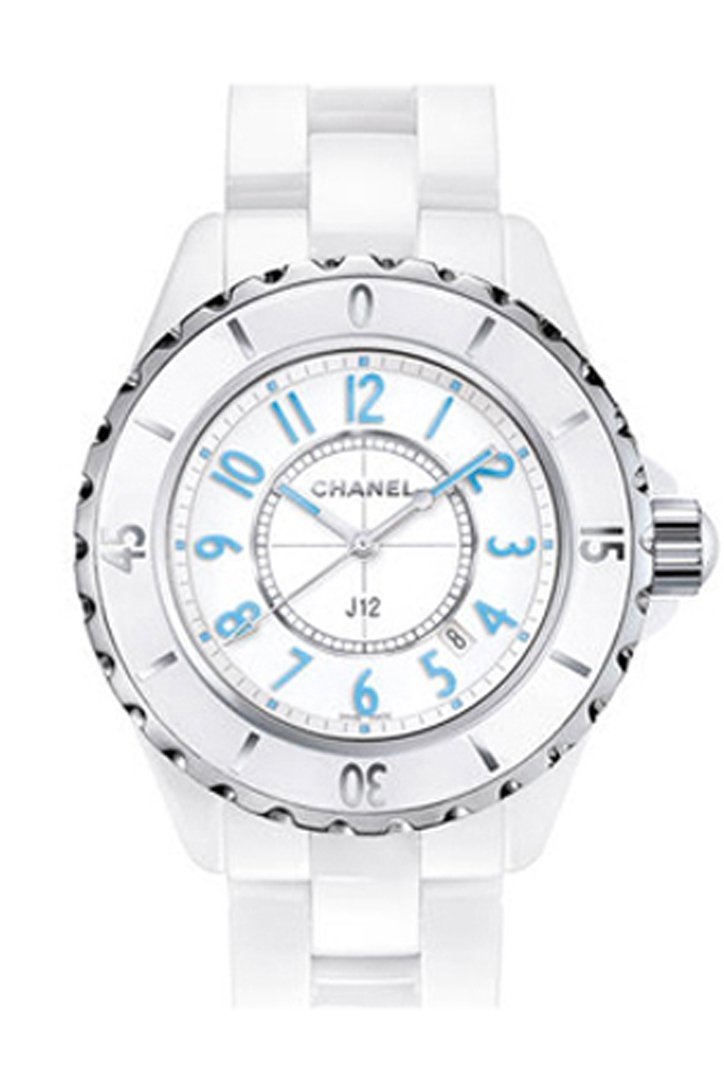 Chanel White Diamond Stainless Steel And Ceramic J12 H5704 Quartz Women's  Wristwatch 33 mm Chanel