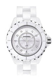 Chanel J12 Mother Of Pearl Diamond Dial White Ceramic Unisex Watch H3214