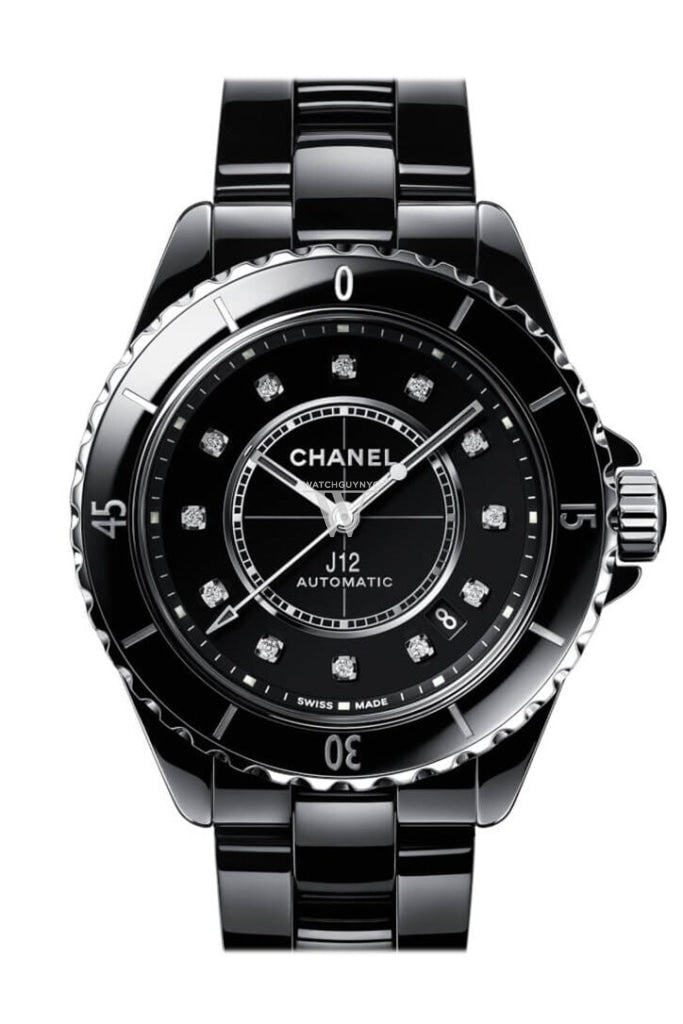 CHANEL J12 Automatic 38mm Diamond Bezel White Ceramic & White Dial