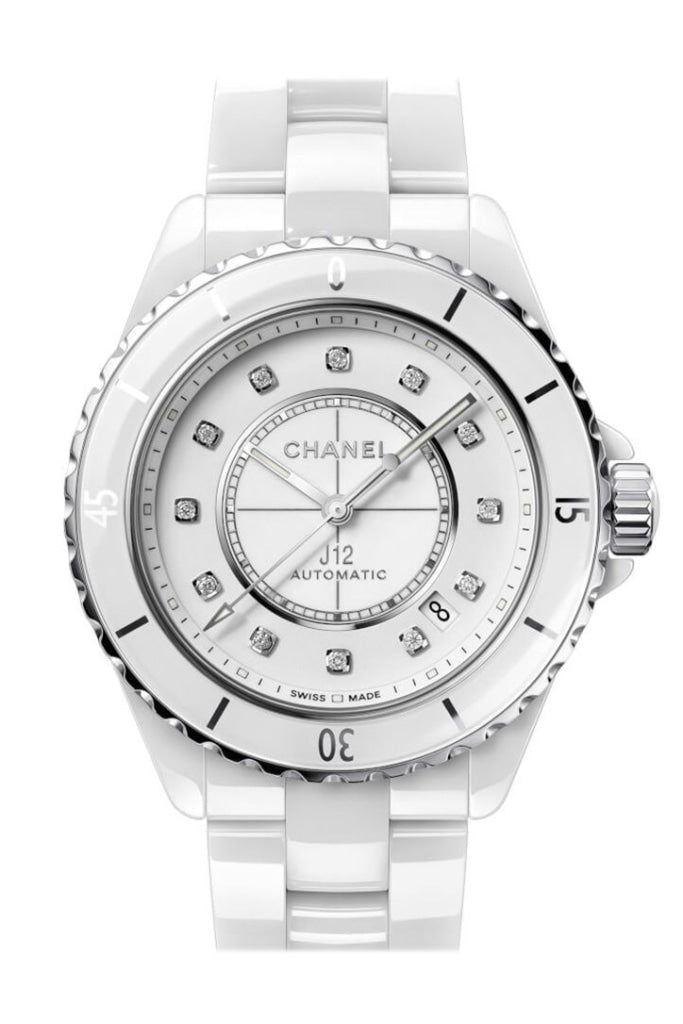 Chanel J12 Men's or Ladies 38mm White Ceramic Diamond Watch H1629