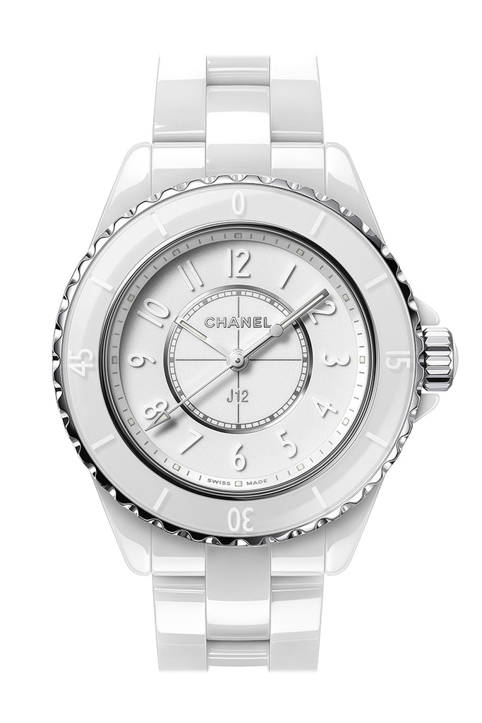 Chanel J12 White Ceramic 33mm Quartz Diamond Dial H1628 Ladies Watch