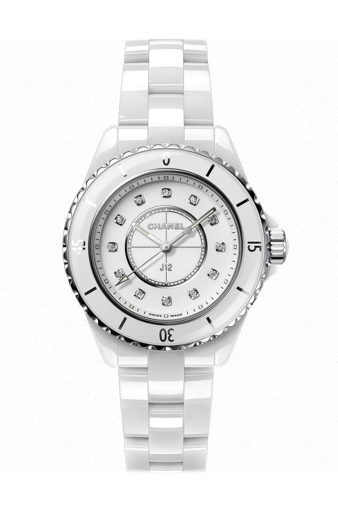 Chanel J12 Quartz Diamond White Dial Ladies Watch H5703 - Watches
