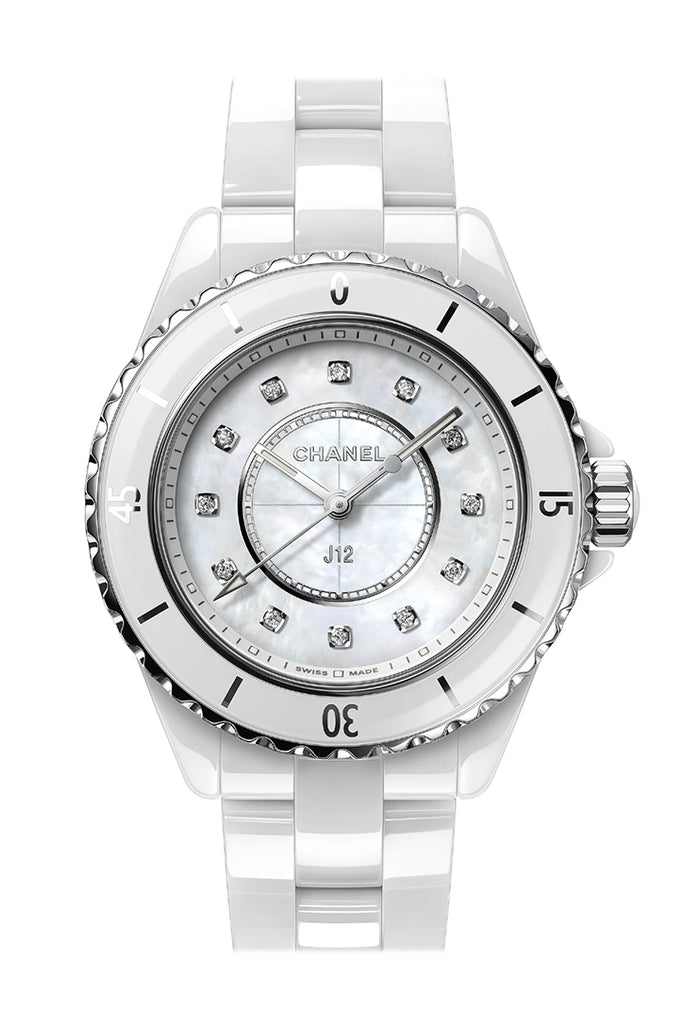  Chanel J12 Phantom White Dial Ladies Watch H6345 : Clothing,  Shoes & Jewelry