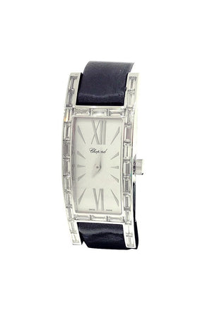 Chopard White Gold H Watch With Baguette Diamond Bezel 137217-1001