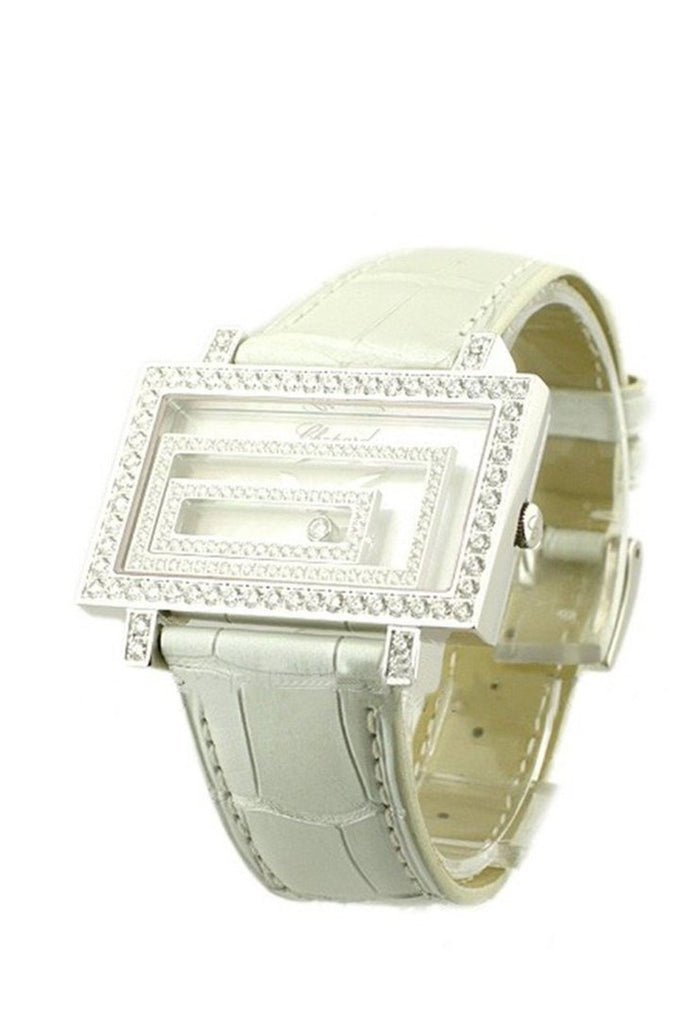 Chopard Happy Spirit In White Gold With Diamond Bezel Alligator Leather Stra 209168-1001 Watch