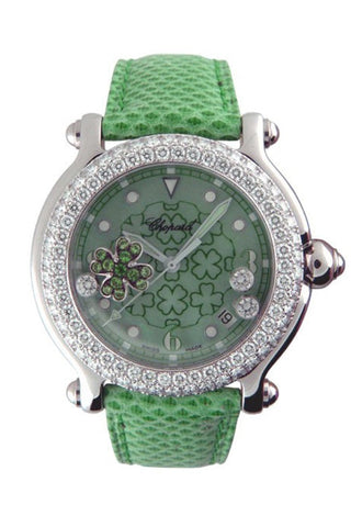 Chopard Happy Sport Good Luck Clover Green Dial Mens Quartz Watch 288427-20