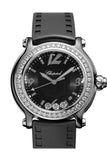 Chopard Happy Sport Black Dial Ceramic Diamond Ladies Watch 288507-9003