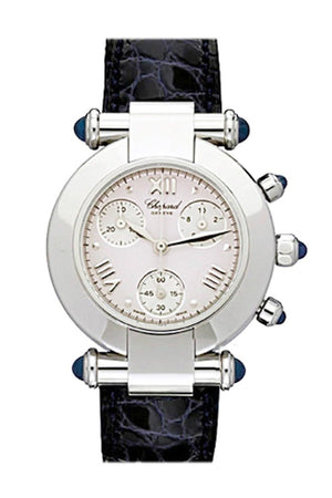 Chopard Imperiale Chronograph 31Mm In Steel On Black Leather Strap With Silver Dial 388378-23 Watch