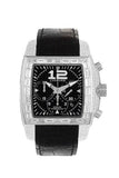 Chopard Two O Ten Black Dial Baguette Bezel and Pave Case Black Croc 172272/1001