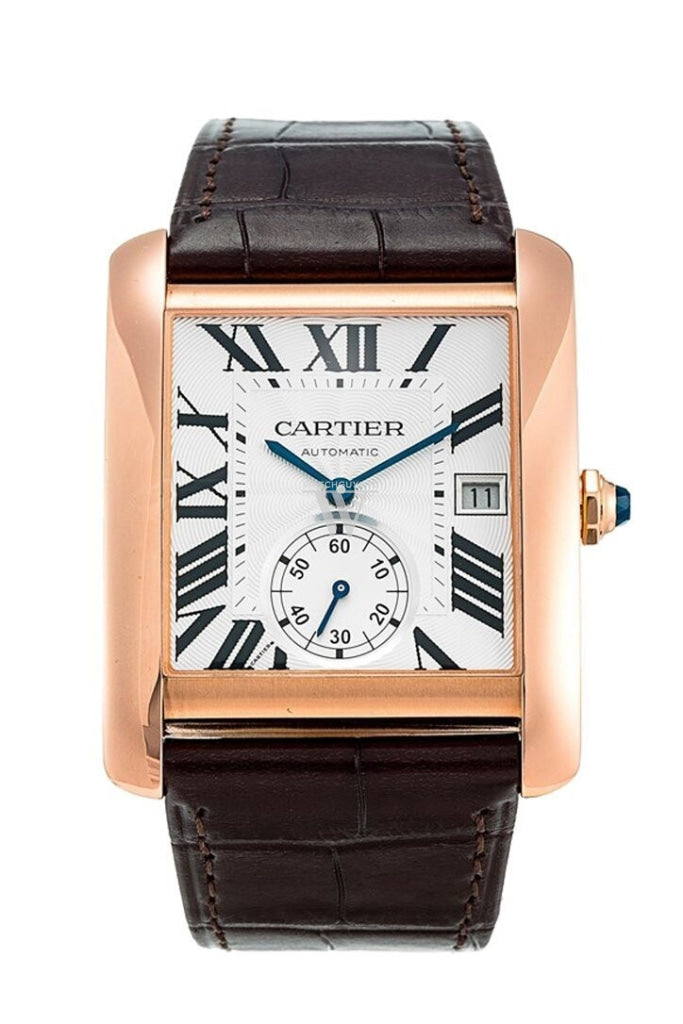 Leather cartier hot sale watch mens