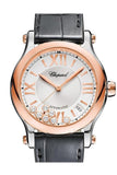 Chopard Happy Sport 36Mm 18Kt Rose Gold & Stainless Steel Automatic Ladies Watch 278559-6001 Silver