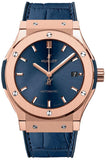 Hublot Classic Fusion Blue Sunray Dial 18K King Gold Automatic 45mm Men's Watch 511.OX.7180.LR