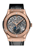 Hublot Classic Fusion Aerofusion Moonphase Sapphire Dial 18k King Gold 45mm Men's Watch 517.OX.0180.LR