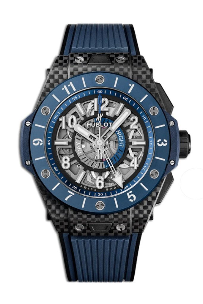 Hublot Big Bang Unico Gmt Carbon Blue Ceramic Men s Watch 471.QL