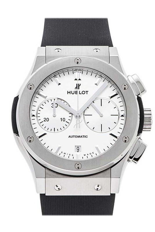 Hublot Classic Fusion Chronograph White Dial Titanium on Black Rubber Strap  521.NX.2611.RX