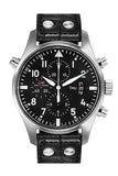 IWC Double Chronograph Pilot Black Dial Black Leather 46mm Men's Watch IW377801